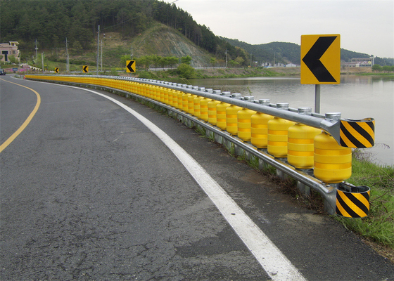 Keselamatan Lalu Lintas Jalan Raya Steel Roller Guardrail Barrier Galvanis
