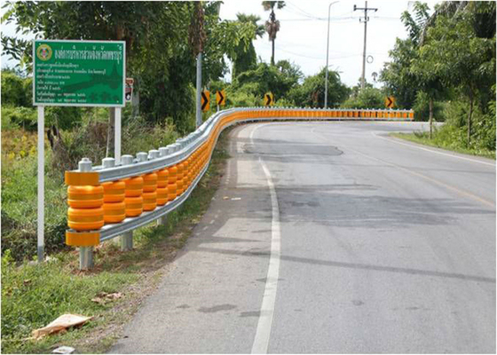 Sistem Rolling Plastik Jalan Lalu Lintas Roller Guardrail Safety Roller Barrier