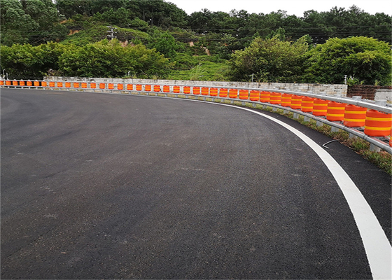 Yellow Orange Polyurethane Highway Roller Crash Barrier 350 * 500mm
